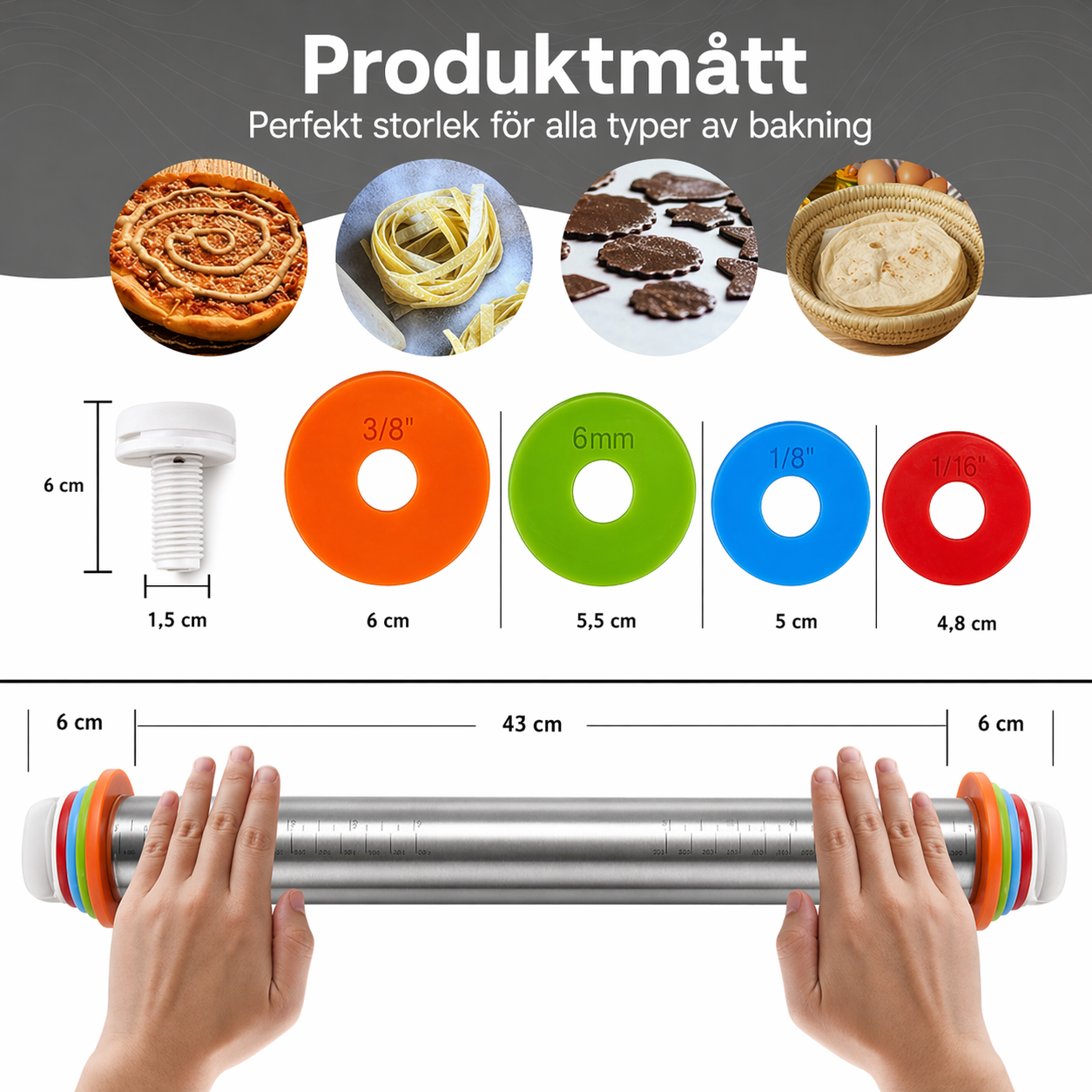 Adjustable Rolling Pin | Perfect Dough Thickness Every Time
